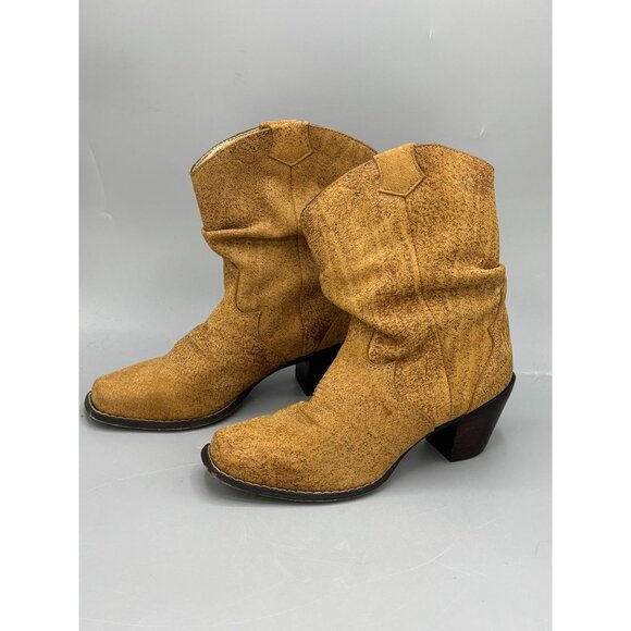 Durango Ankle Boots 8" Womens Size 6M Western Tan Crush RD8441 - Picture 3 of 8